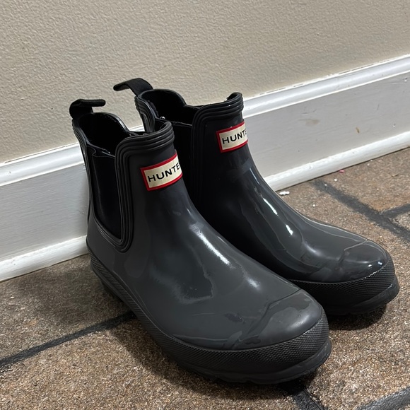 Hunter Womens Gray Rain Boots - Picture 1 of 4